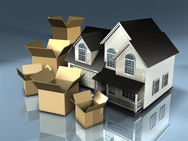 A home with moving boxes to represent residential moving services from Lee Moving & Storage in New Orleans, LA